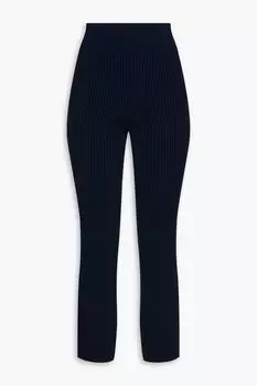 Расклешенные брюки ребристой вязки FRAME, нави