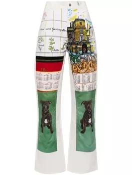 Расклешенные брюки Regenerated Marine Serre, белый