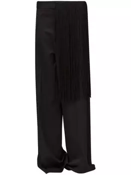 Расклешенные брюки с бахромой MM6 Maison Margiela, черный