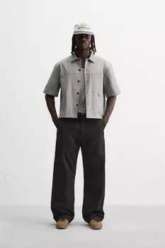 Расклешенные брюки с деталями швов ZARA, черный