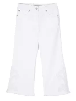 Расклешенные брюки с кружевом Ermanno Scervino Junior, белый