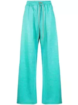 Расклешенные брюки с кулиской MAX MARA, зеленый