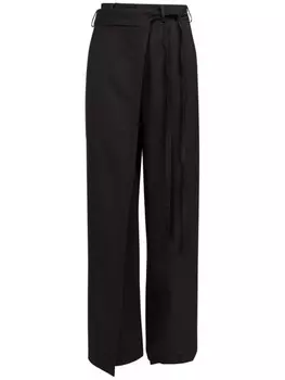 Расклешенные брюки с логотипом MM6 Maison Margiela, черный