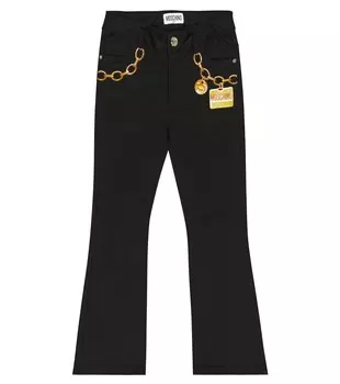 Расклешенные брюки с логотипом Moschino, черный
