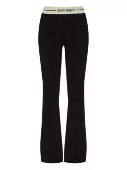 Расклешенные брюки с логотипом на поясе PALM ANGELS, черный