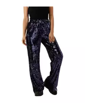 Расклешенные брюки с пайетками Colourful Rebel, синий
