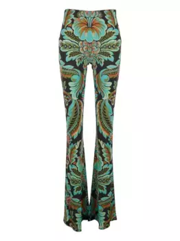 Расклешенные брюки с принтом пейсли ETRO, черный