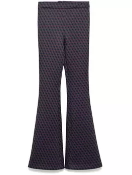 Расклешенные брюки с узором Cynthia Rowley, коричневый