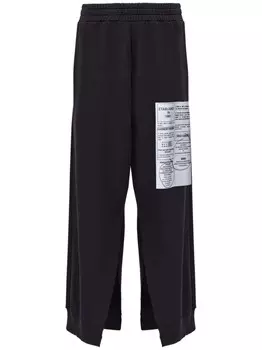 Расклешенные брюки с узором MM6 Maison Margiela, черный