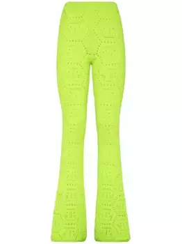 Расклешенные брюки с узором Philipp Plein, желтый