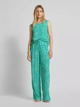 Расклешенные брюки с узором по всей поверхности comma Casual Identity, бирюзовый