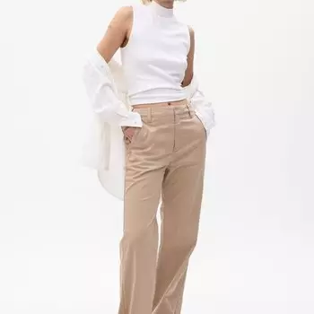 Расклешенные брюки с высокой посадкой Gap, бежевый