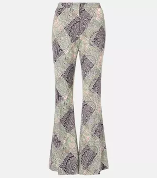Расклешенные брюки с высокой посадкой и узором пейсли Etro, цвет print on white base