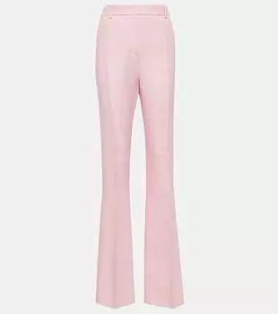 Расклешенные брюки с высокой посадкой из крепа от кутюр Valentino, розовый