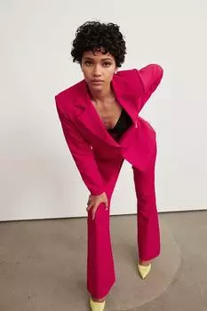 Расклешенные брюки с высокой талией Цвет фуксии VATKALI, розовый