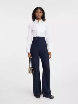 Расклешенные брюки с высокой талией JACQUEMUS The Sauge pants, темно-синий