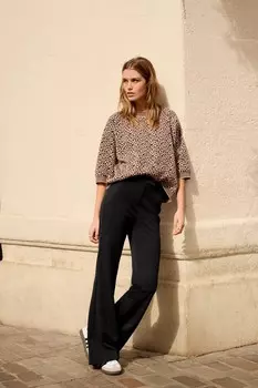 Расклешенные брюки с высокой талией Next, черный