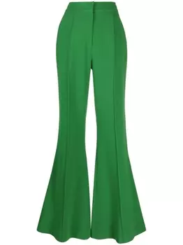 Расклешенные брюки с завышенной талией Elie Saab, зеленый