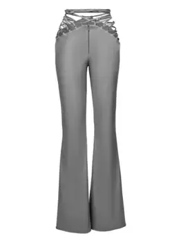 Расклешенные брюки со шнуровкой Lika, серый