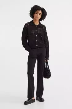 Расклешенные брюки со складками H&M, черный