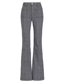 Расклешенные брюки в клетку Le Bardot с узором «гусиные лапки» Frame, мультиколор