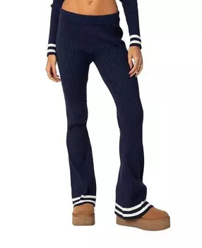 Расклешенные брюки в рубчик Edikted Pluto, синий