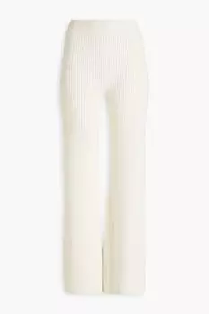 Расклешенные брюки в рубчик из смесовой шерсти CHLO, слоновая кость