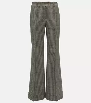 Расклешенные брюки в тонкую полоску из смесовой шерсти Acne Studios, мультиколор