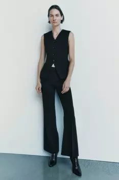 Расклешенные брюки ZARA, черный
