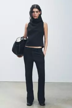 Расклешенные брюки ZARA, черный