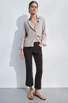 Расклешенные брюки ZARA, цвет Chocolate brown