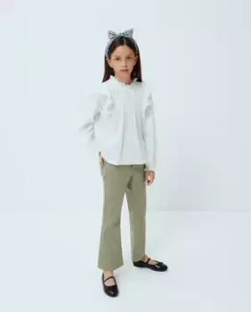 Расклешенные демин брюки для девочки Kids El Corte Ingls, хаки