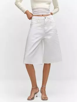 Расклешенные джинсовые шорты Claire Mango, белый