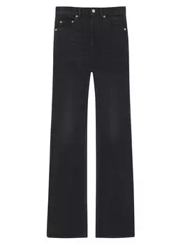 Расклешенные джинсы 70-х из черного денима Saint Laurent, черный