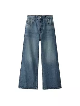 Расклешенные джинсы Bershka, синий джинсовый