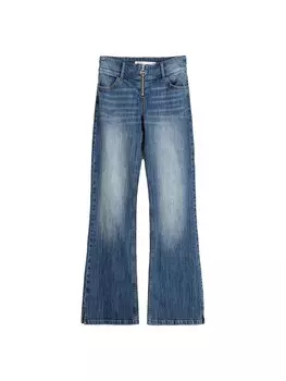 Расклешенные джинсы Bershka, синий джинсовый