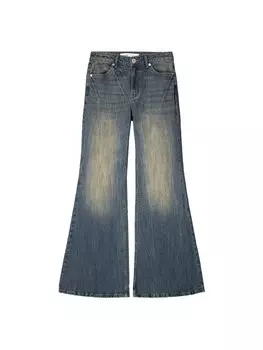 Расклешенные джинсы Bershka, темно-синий