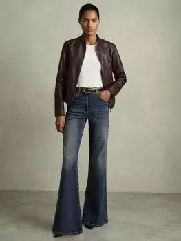 Расклешенные джинсы bonnie средней посадки Reiss, средний синий