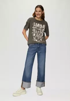 Расклешенные джинсы CATIE QS, темно-синий деним