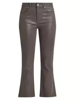Расклешенные джинсы Claudine с блестками Paige, цвет dark taupe silver luxe coating