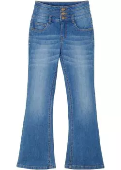 Расклешенные джинсы для девочек с завышенной талией John Baner Jeanswear, синий