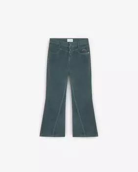 Расклешенные джинсы для девочки с маркированными швами Scalpers, темно-зеленый