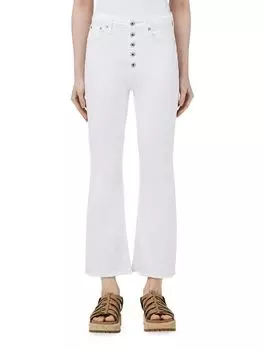 Расклешенные джинсы до щиколотки с высокой посадкой Casey Rag & Bone, белый