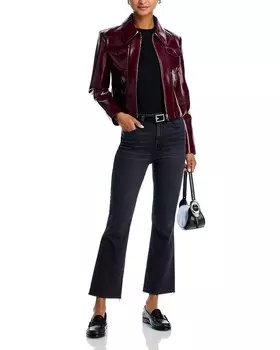 Расклешенные джинсы до щиколотки с высокой посадкой PAIGE Claudine, черный