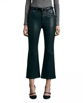 Расклешенные джинсы до щиколотки с высокой посадкой Casey rag &bone в цвете Pine Grove с покрытием rag & bone, зеленый