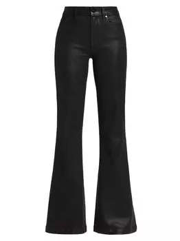 Расклешенные джинсы Genevieve с высокой посадкой и покрытием Paige, черный