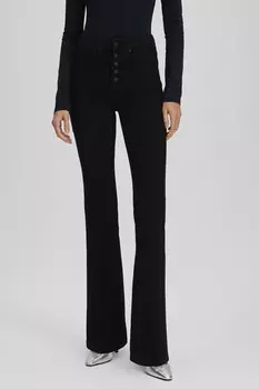 Расклешенные джинсы Good American, черный