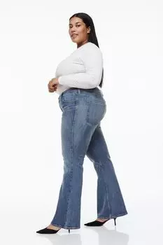 Расклешенные джинсы H&amp;M+, синий деним