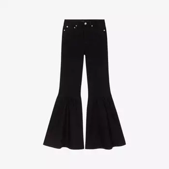 Расклешенные джинсы из эластичного денима клевер-жакрона с высокой посадкой Maje, цвет noir / gris