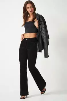 Расклешенные джинсы из бархата Next, черный